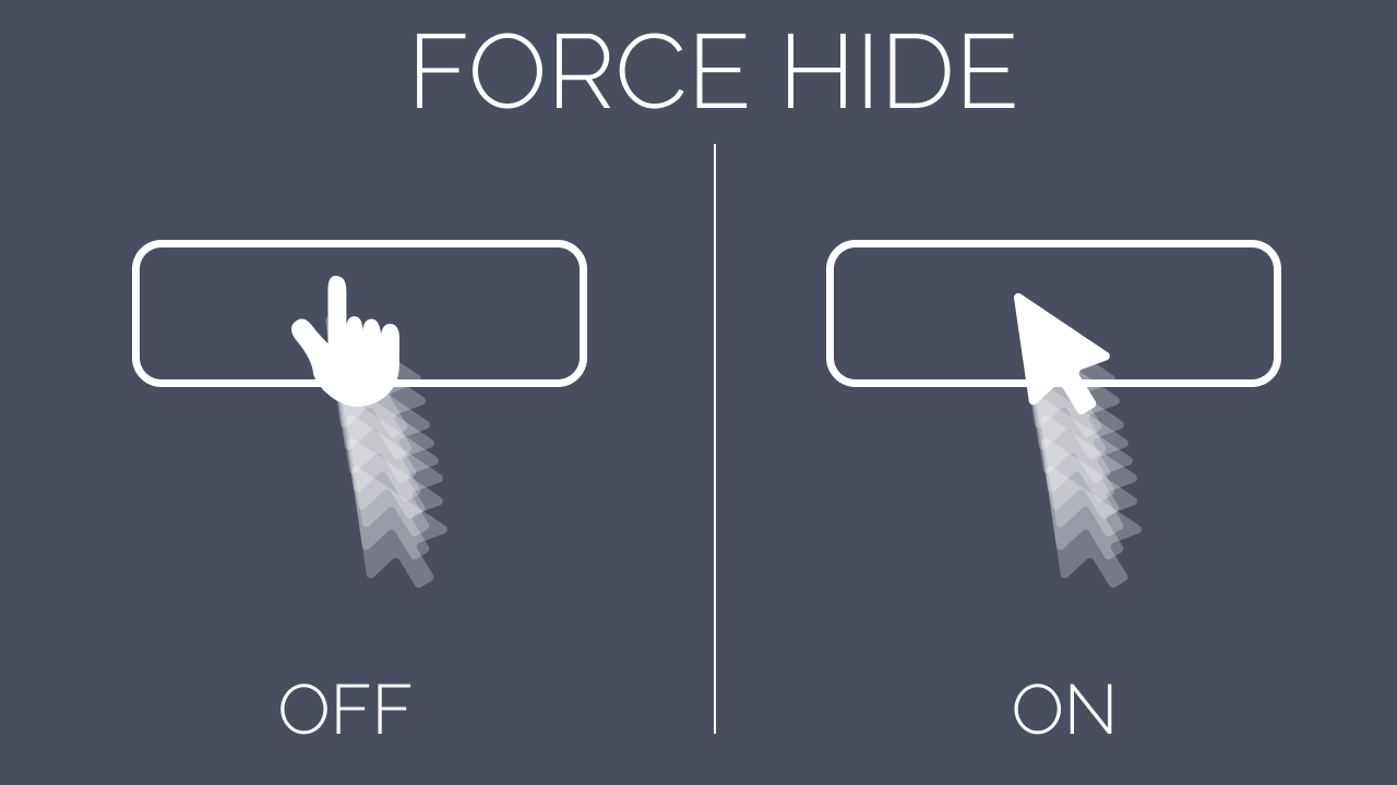 Force hide real cursor illustration